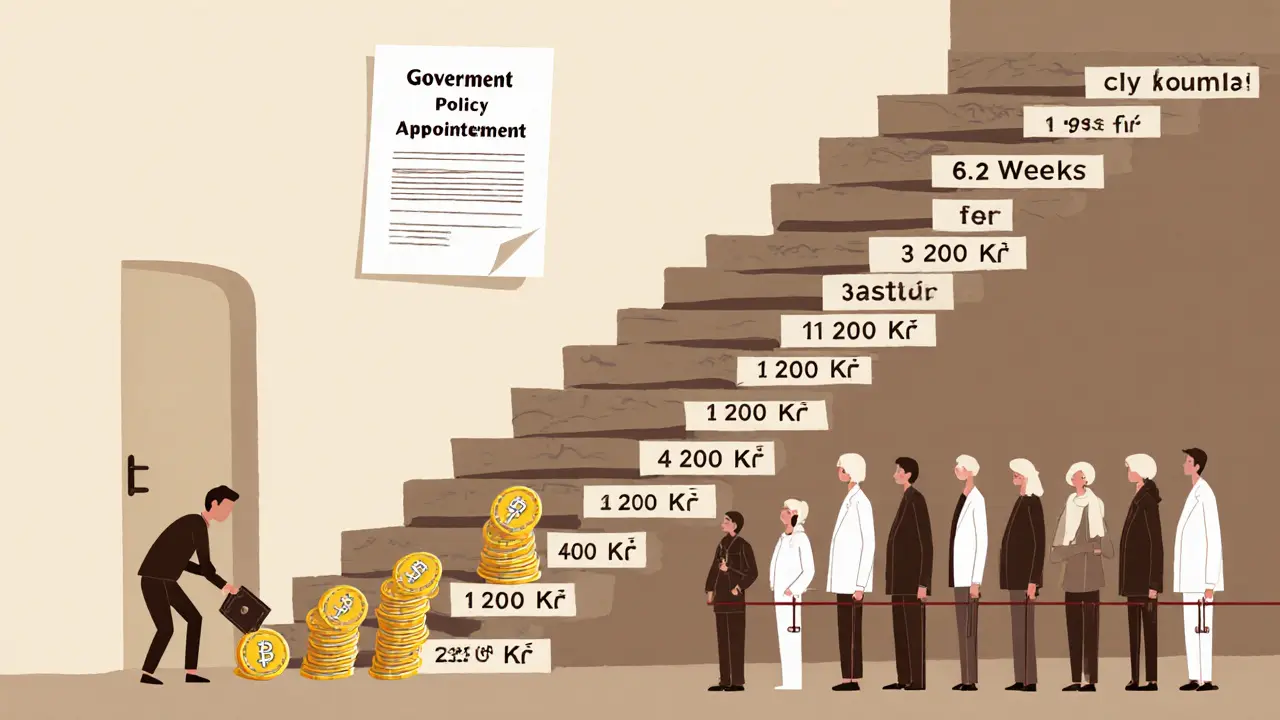 Lidé se snaží vystoupit po schodech s cenami terapie, zatímco vláda nabízí jen 12 sezení.