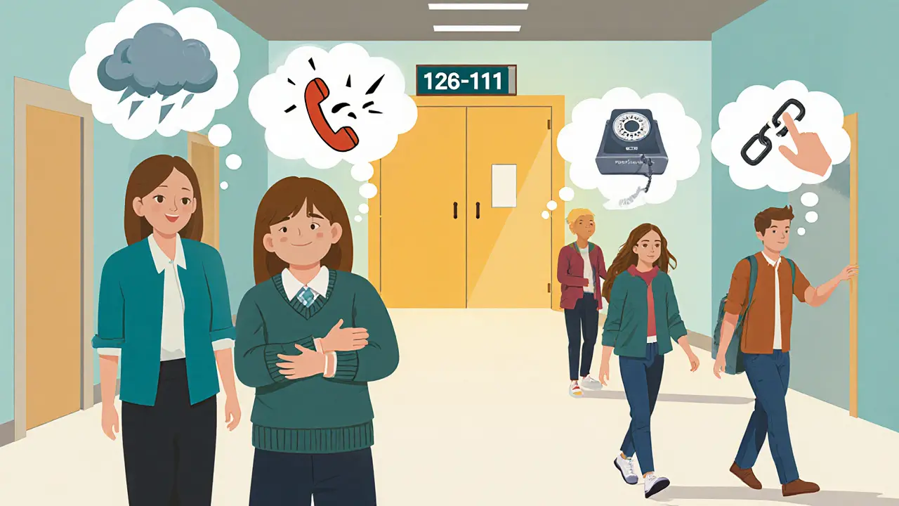 Učitel si všimne studenta, který skrývá zranění, zatímco ostatní jdou kolem.