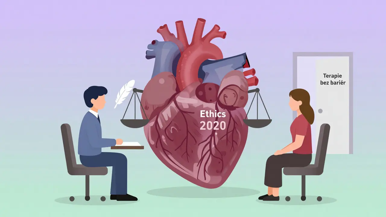 Srdce jako soudní síň, kde se váží klientův hlas a etický kódex, dveře k podpoře jsou otevřené.