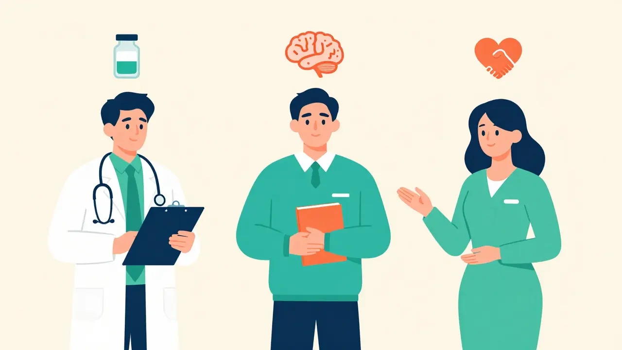 Ilustrace rozdílů mezi psychiatrem, psychologem a terapeutem
