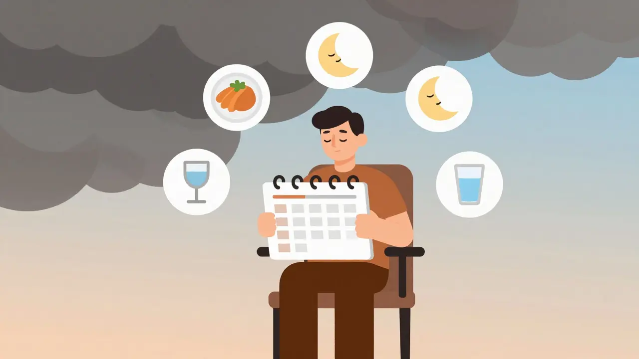 Symbolická ilustrace stability prostřednictvím rutiny a základních potřeb