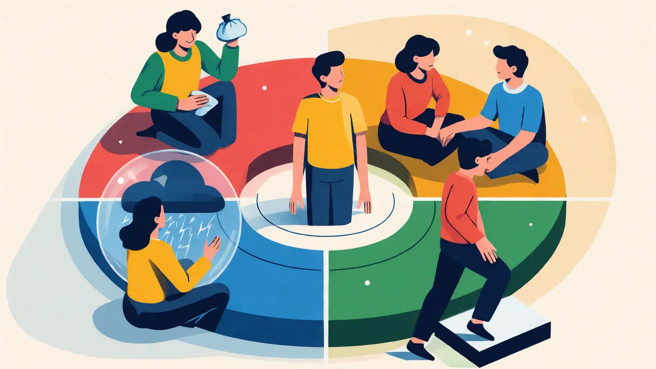 Čtyři pilíře DBT: mindfulness, tolerance distressu, vztahy a regulace