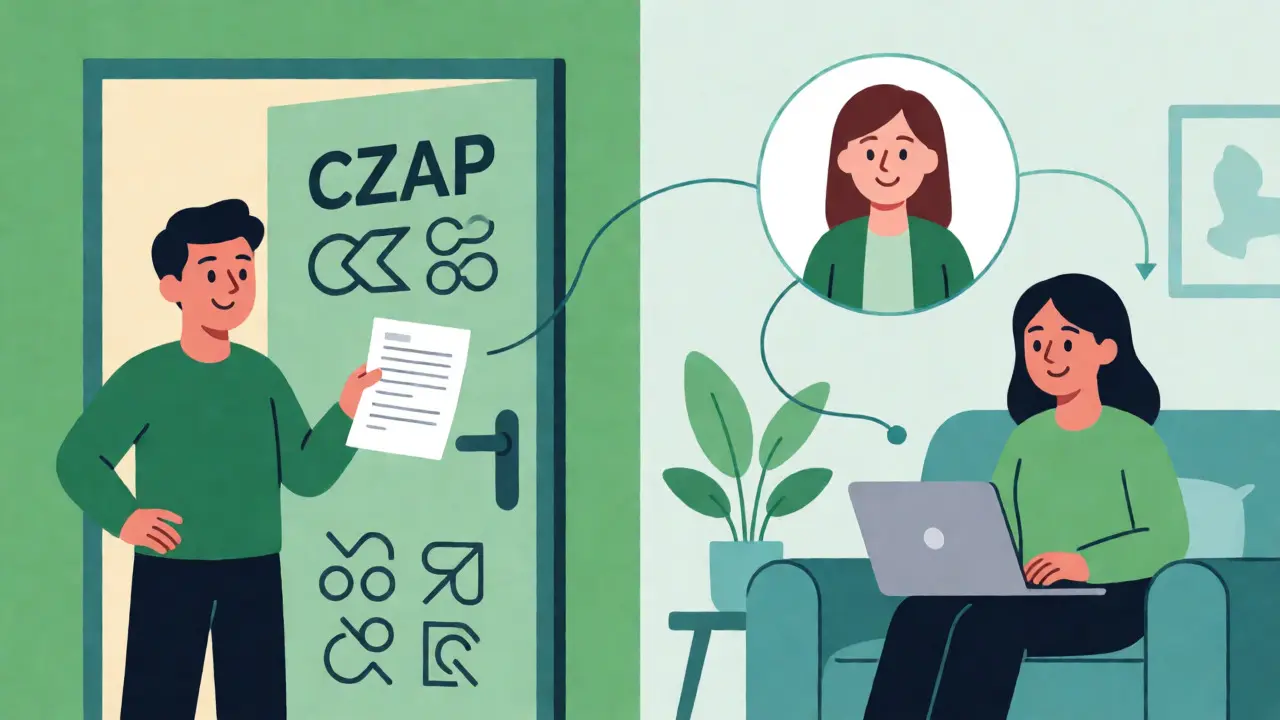 Rozdělený pohled na hledání terapeuta přes registr nebo online platformu.